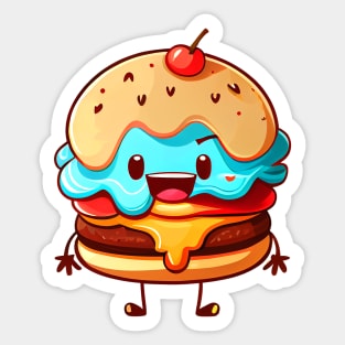 Cute burger character Sticker